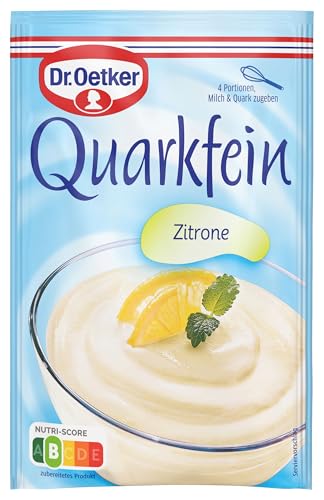 Dr. Oetker Quarkfein Zitrone 7er Pack, 7 x 57 g Dessertpulver für eine Quarkspeise Zitrone von Dr. Oetker