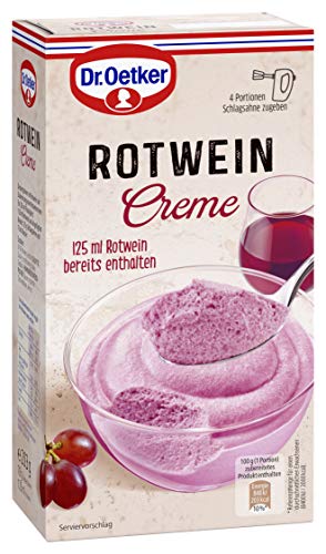 Dr. Oetker Rotwein Creme, 7er Pack (7 x 78 g), Cremepulver für luftig-lockere Rotweincreme für extra leckeren Dessert-Genuss von Dr. Oetker