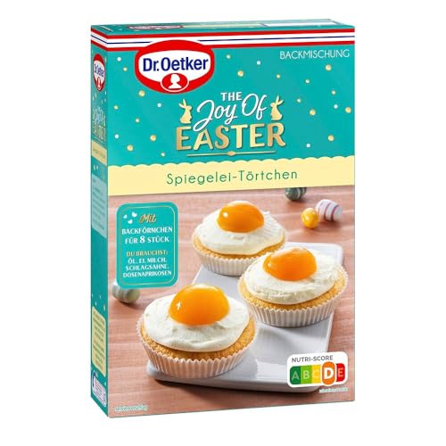 Dr. Oetker The Joy of Easter Spiegelei-Törtchen 6er Pack, Bundle aus 6 Backmischungen für Törtchen mit Creme, Aprikosenhaube und fruchtig-frischem Geschmack, Ideale Muffins zu Ostern (6 x 270g) von Dr. Oetker