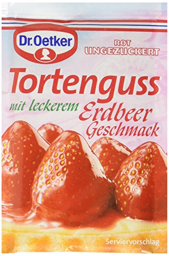 Dr. Oetker Tortenguss Rot mit Erdbeer -Geschmack, 12er Pack (12 x 36 g) von Dr. Oetker