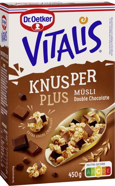 Dr. Oetker Vitalis Knusper Müsli Plus Double Chocolate von Dr. Oetker