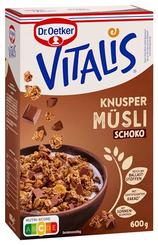 Dr. Oetker Vitalis Knuspermüsli Schoko, Knuspermüsli mit Vollmilchschokolade, 5er Packung (5 x 600g) von Dr. Oetker