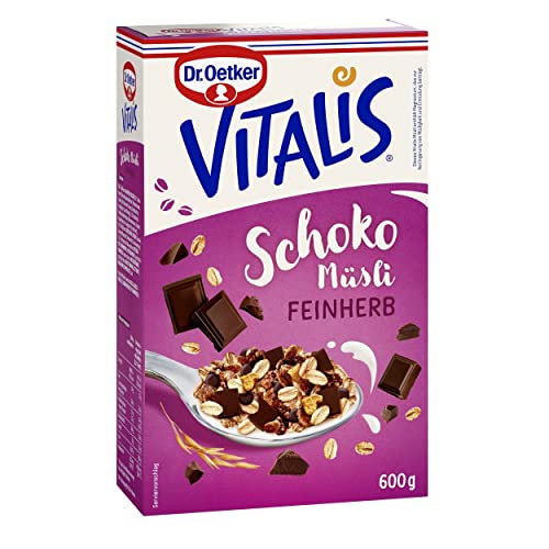 Dr. Oetker Vitalis Schoko Müsli feinherb, 600 g Frühstücksmüsli mit feinherber Zartbitter-Schokolade von Dr. Oetker