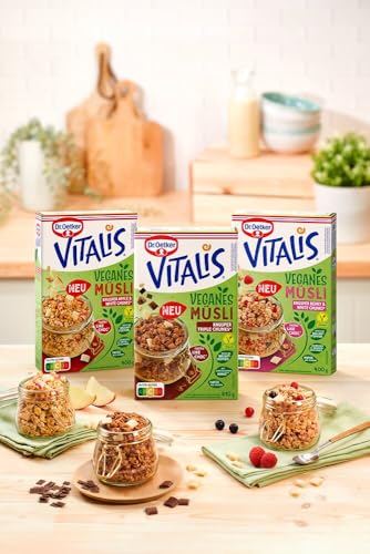 Dr. Oetker Vitalis Veganes Müsli 2x 3 Sorten-Set, 2x Knusper Triple Chunks, 2x Knusper Berry & White Chunks, 2x Knusper Apple & White Chunks von Dr. Oetker