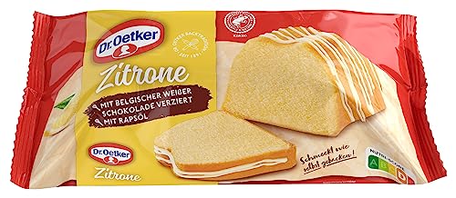 Dr. Oetker fertiger Zitronenkuchen, 4 x 350 g, Rührkuchen mit natürlichem Zitronenaroma, mit feinem Dekorzucker, sofort verzehrfertig, Kuchen für spontane Anlässe, wie selbstgebacken von Dr. Oetker