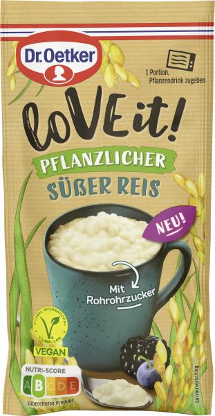 Dr. Oetker loVE it! Pflanzlicher Süßer Reis von Dr. Oetker