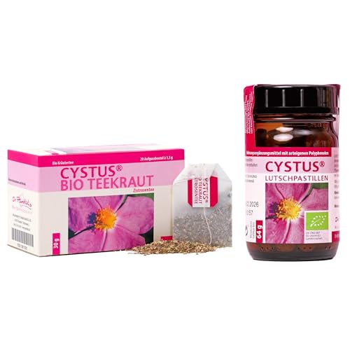 Dr. Pandalis - Cystus Winterpaket - 20x Zistrosenteebeutel + 1x 132 Zistrose Lutschtabletten - Cistus Incanus Tee in Premium BIO-Qualität und Cistus Lutschtabletten - Das Original aus der Apotheke von Dr. Pandalis