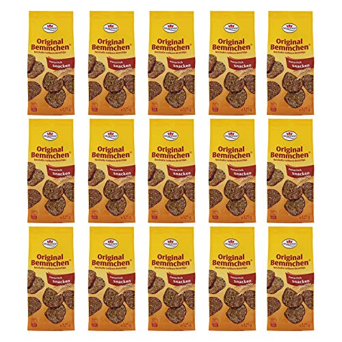 15er Pack Dr. Quendt Bemmchen (15 x 125 g) Vollkorn-Brotchips Knusper-Bemmchen Röstbrot DDR Ostprodukt von Dr. Quendt