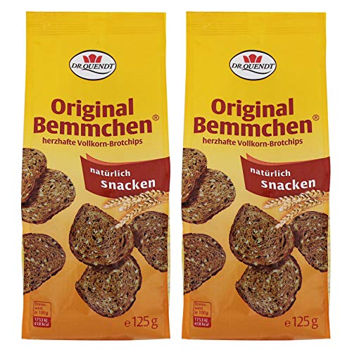 2er Pack Dr. Quendt Bemmchen (2 x 125 g) Vollkorn-Brotchips Knusper-Bemmchen Röstbrot DDR Ostprodukt von Dr. Quendt