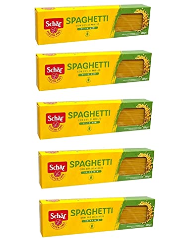 5x SCHÄR Senza Glutine Spaghetti Glutenfrei Pasta mit 20% Hirse 500g von Dr. Schär