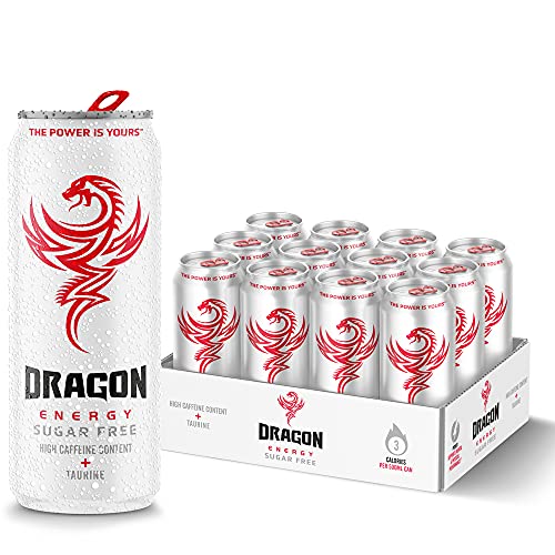 Dragon Energy Zuckerfrei 12 x 500 ml | Toller Geschmack | Enthält BVITS* Koffein und Taurin | Erfrischungsschub | Wenig Kalorien von Dragon Energy