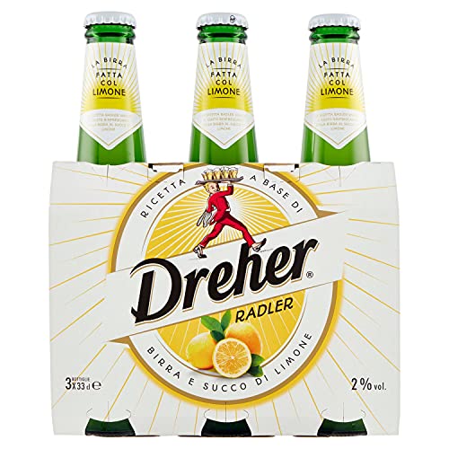 Birra Dreher Radler 3 x 0,33 l, 2% Alkohol. von Dreher