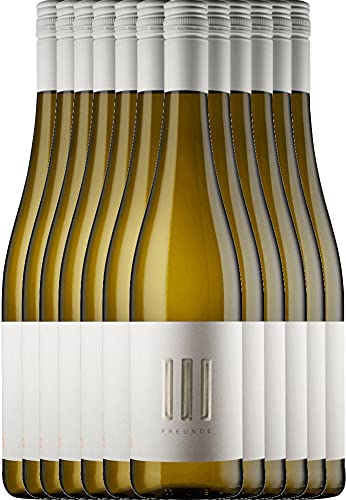 Riesling trocken Drei Freunde Weißwein 12 x 0,75l VINELLO - 12 x Weinpaket inkl. kostenlosem VINELLO.weinausgießer von Drei Freunde