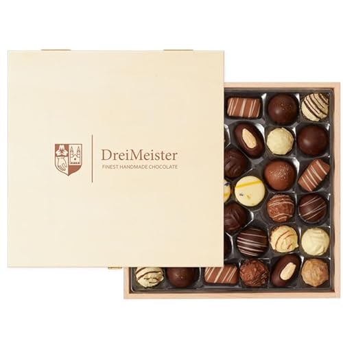 DreiMeister Holzkiste 430g feinste Pralinen und Trüffel von DreiMeister