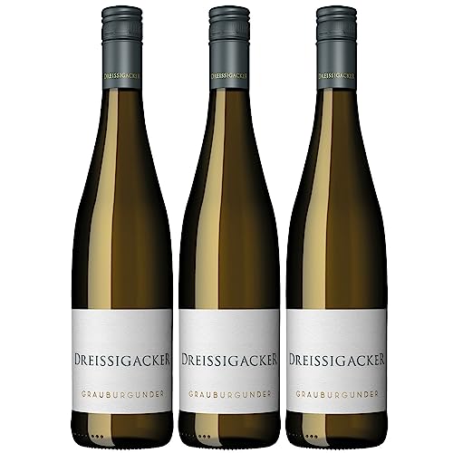 Dreissigacker Grauburgunder Bio Weißwein Wein trocken Rheinhessen Deutschland Inkl. FeinWert E-Book (3 x 0,75l) von Dreissigacker