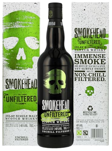 Smokehead Unfiltred | Islay Single Malt Scotch Whisky | 0,7 l. Flasche in Box von Drexler