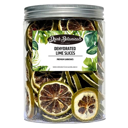 Drink Botanicals Ireland Dried Dehydred Dried Lime Slices Wheels | 100 % natürlich | Trockene Limetten zum Garnieren, Salat, Cocktails, Kochen, Backen, Kränze & Getränke | Gesunde Fruchtsnacks -140 G von Drink Botanicals Ireland