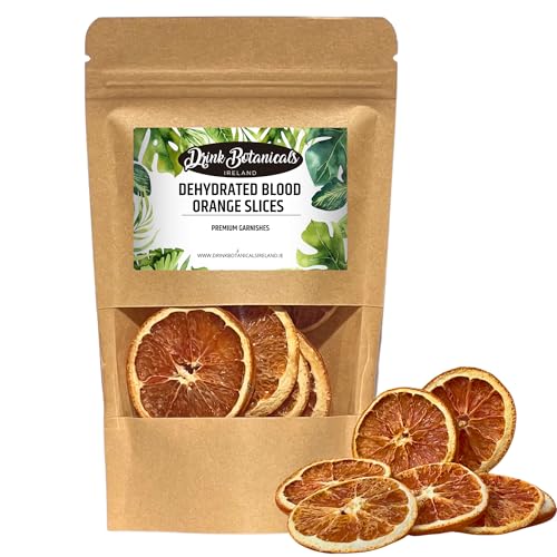 Drink Botanicals Ireland Getrocknete Blutorangenscheiben Räder | Zuckerfrei | Vegan| Glutenfrei| 100 % natürlich | Dehydrierte Stücke für Cocktails, Beilagen, Desserts | Gesunde Snacks - 50 Gramm von Drink Botanicals Ireland