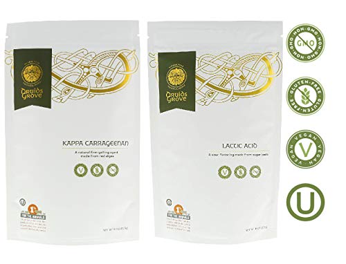 Druids Grove raffiniertes Kappa Carrageenan + Milchsäure Vorteilspackung, vegan, ohne Gentechnik, glutenfrei, OU Koscher, 455 ml (Bündel mit 2 Stück) von Druids Grove