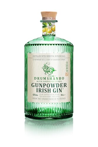 Drumshanbo Gunpowder Irish Gin Sardinian Citrus 43% vol. (1 x 0,7l) – Premium-Gin aus Irland verfeinert mit Citrusfrüchten aus Sardinien von Drumshanbo