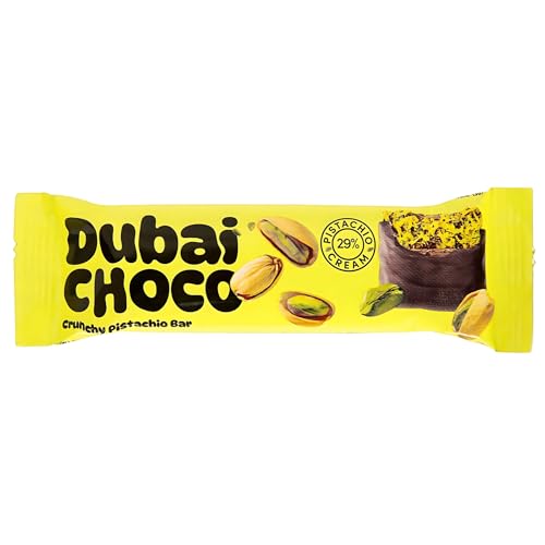 Dubai Schokolade - Knusprige Schokoladentafel mit zarter Pistaziencreme und Kadayif - Premium Schokolade aus Dubai - Original Dubai Schokolade 55g (Einzelriegel) von EP Bar