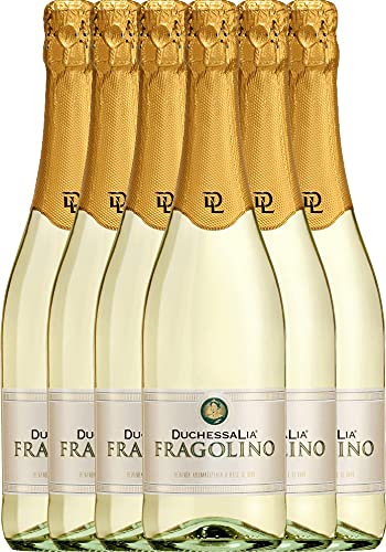 VINELLO 6er Weinpaket Perlwein - Fragolino Bianco - Duchessa Lia mit einem VINELLO.weinausgießer | fruchtiger Perlwein | fruchtig-frische Fragolino aus Piemont von Duchessa Lia