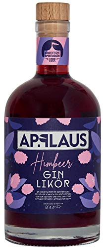 Applaus Himbeer Gin Likör – preisgekrönter Himbeerlikör auf Gin Basis, Mit handverlesenen Waldhimbeeren. Beerig fruchtig- Herb Himbeer Zimtgeschmack 1x 0,5 L von Dulay-Winkler, Hammer, Büttner, Frey GbR