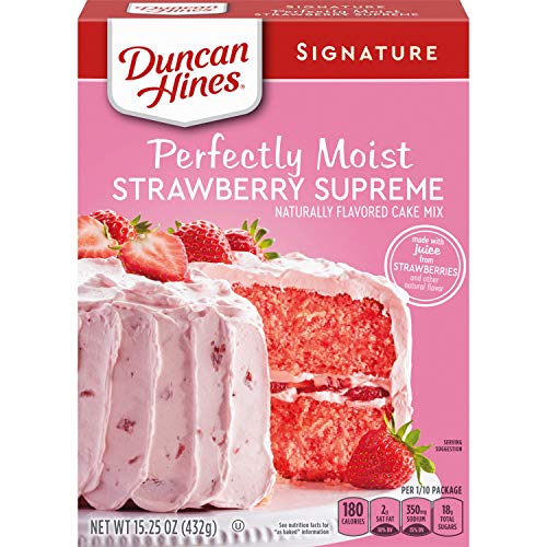 Duncan Hines Signature Strawberry Supreme Deliciously Moist Cake Mix, 432 g, 3 Stück von Duncan Hines