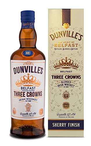 Dunville's THREE CROWNS Belfast Blended Irish Sherry Finish Whiskey 43,5% Vol. 0,7l in Geschenkbox von Dunville's