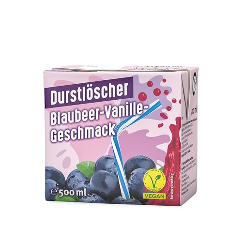 Durstlöscher Blaubeer-Vanille: Erfrischungsgetränk mit Blaubeer-Vanille-Geschmack, Pfandfreies Trinkpäckchen, Vegan, Fruchtsaftgetränk ohne Kohlensäure, Ideal Für Unterwegs & Zuhause, 12 x 500 ml von Durstlöscher