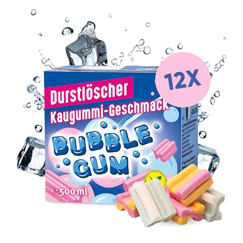 Durstlöscher Bubble Gum: Erfrischungsgetränk mit Kaugummigeschmack, Pfandfreies Trinkpäckchen, Vegan, Fruchtsaftgetränk ohne Kohlensäure, Ideal Für Unterwegs & Zuhause, 12 x 500 ml von Durstlöscher