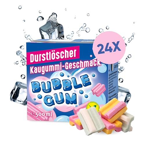 Durstlöscher Bubble Gum: Erfrischungsgetränk mit Kaugummigeschmack, Pfandfreies Trinkpäckchen, Vegan, Fruchtsaftgetränk ohne Kohlensäure, Ideal Für Unterwegs & Zuhause, 24 x 500 ml von Durstlöscher