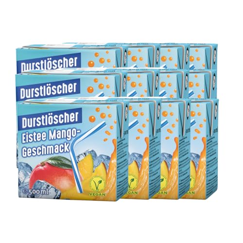 Durstlöscher Eistee Mango Erfrischungsgetränk 500ml 12er Pack von Durstlöscher