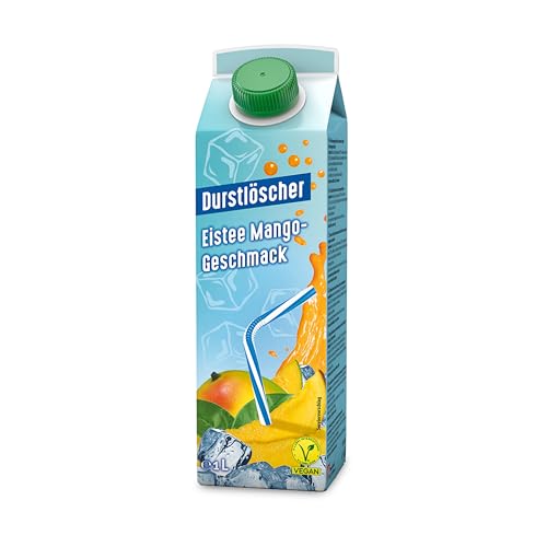 Durstlöscher Eistee Mango: Erfrischungsgetränk mit Tee-Extrakt & Mango-Geschmack, Pfandfreies 1 l EloPak, Vegan, Ohne Kohlensäure, Fruchtig, Ideal Für Unterwegs & Zuhause, 16 x 1 l von Durstlöscher