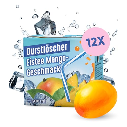 Durstlöscher Eistee Mango: Erfrischungsgetränk mit Tee-Extrakt & Mango-Geschmack, Pfandfreies Trinkpäckchen, Vegan, Ohne Kohlensäure, Fruchtig, Ideal Für Unterwegs & Zuhause, 12 x 500 ml von Durstlöscher