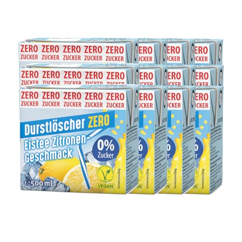 Durstlöscher Eistee Zitrone Zero Genuss zuckerfrei 500ml 12er Pack von Durstlöscher