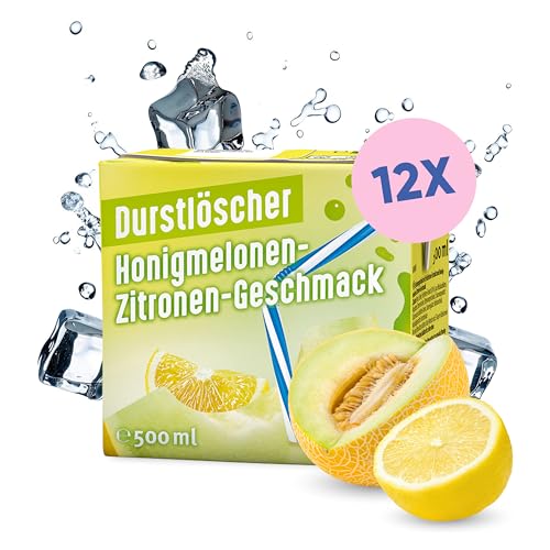 Durstlöscher Honigmelone-Zitrone: Erfrischungsgetränk mit fruchtigem Geschmack, Pfandfreies Trinkpäckchen, Vegan, Fruchtsaftgetränk ohne Kohlensäure, Ideal Für Unterwegs & Zuhause, 12 x 500 ml von Durstlöscher