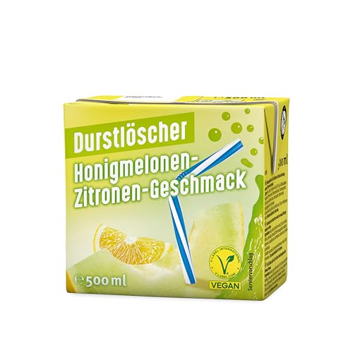 Durstlöscher Honigmelone-Zitrone: Erfrischungsgetränk mit fruchtigem Geschmack, Pfandfreies Trinkpäckchen, Vegan, Fruchtsaftgetränk ohne Kohlensäure, Ideal Für Unterwegs & Zuhause, 24 x 500 ml von Durstlöscher