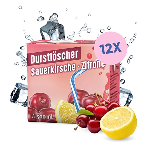 Durstlöscher Sauerkirsche-Zitrone: Erfrischungsgetränk aus Fruchtsaftkonzentrat, Pfandfreies Trinkpäckchen, Vegan, Fruchtsaftgetränk ohne Kohlensäure, Ideal Für Unterwegs & Zuhause, 12 x 500 ml von Durstlöscher