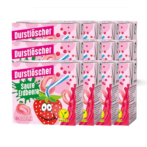 Durstlöscher Saure Erdbeere fruchtiger Geschmack 500ml 12er Pack von Durstlöscher