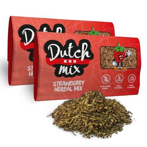 Holländische Erdbeermischung - Stängelfrei und Natürlich - 100g Sanfte Kräutermischung von Dutch Mix