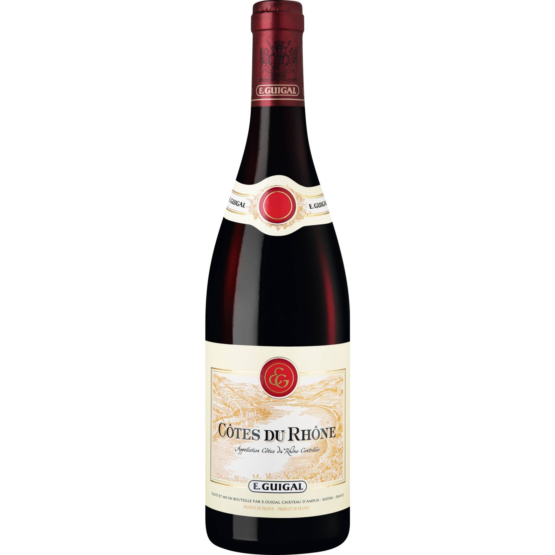 Guigal Côtes du Rhône Rouge, Côtes du Rhône AOP, Rhône, 2021, Rotwein von E. Guigal, Château d'Ampuis, 69420 Ampuis, France