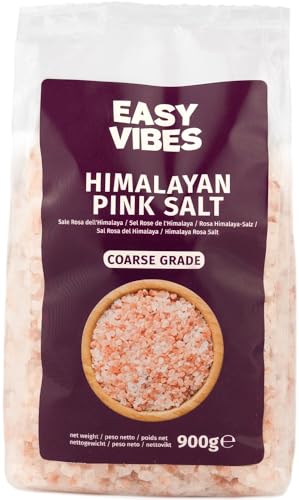 Easy Vibes - Rosa Himalaya Salz (900g) - GROBES Salz | Natürlich und Unraffiniert | Ohne Konservierungsstoffe | Reich an Mineralien | Aus Punjab Pakistan von EASY VIBES