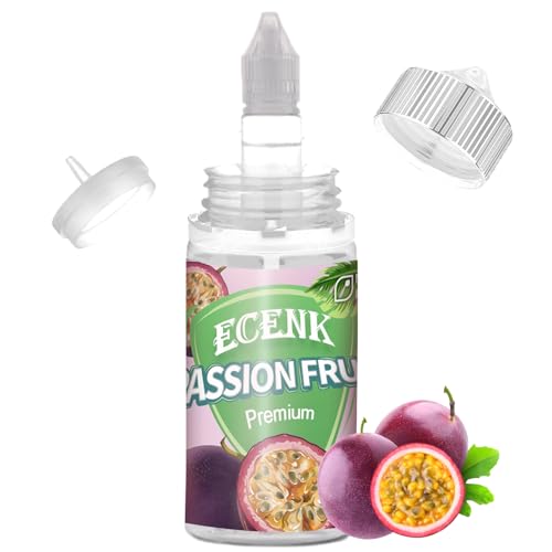 Lebensmittelaroma, Food Flavour Drops - Maracuja 30ml Konzentriertes Lebensmittel Flavor Oil Aromaöl zum Backen, Kochen - Flüssiger Lipgloss Flavoring Oil für Getränke, mit 100ml-DIY-Flasche von ECENK VAPE