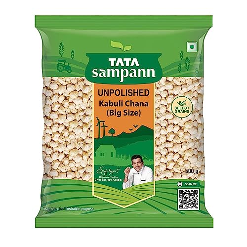 Green Velly Sampann Unpolished Kabuli Chana (Big Size), 500g von ECH