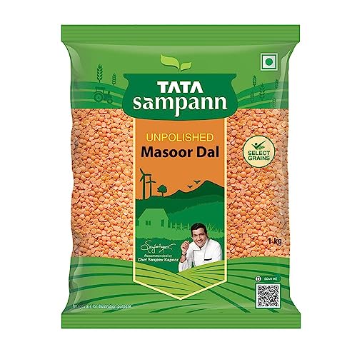 Green Velly Sampann Unpolished Masoor Dal (Split), 1kg von ECH