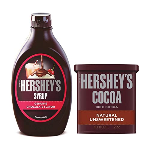 HERSHE Delicious Cocoa Powder, 225g and HERSHE Delicious Chocolate Syrup, 623g von ECH