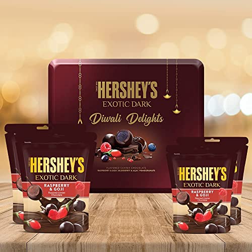 HERSHE Delicious Exotic Dark - Diwali Delights Gift Pack Raspberry & Goji 266g, Chocolate von ECH