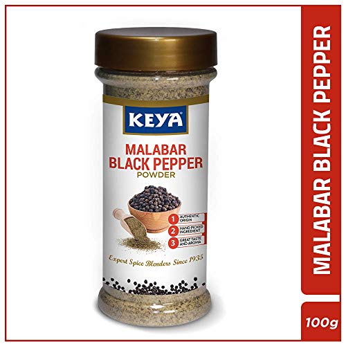 Indian Pure Delicious Keya Authentic Malabar Black Pepper Powder PET Bottle, 100 g von ECH