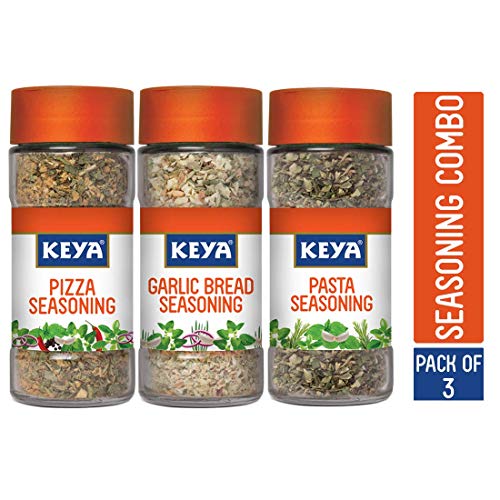 Indian Pure Delicious Keya Combo of Garlic Bread Seasoning(50G) & Pasta Seasoning(45G) & Pizza Seasoning(45G) von ECH